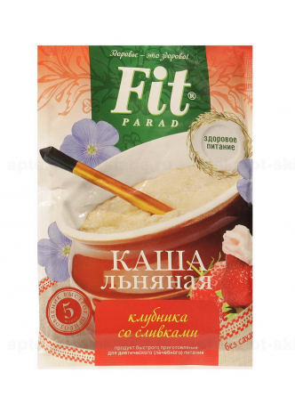Fit Parad каша льняная 25г клубника со сливками без сахара пак N 1 оптом