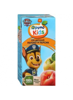ФрутоНяня ФрутоKids сок детский яблоко/персик 200мл 5+мес N 1