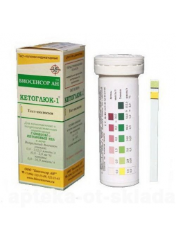 Кетоглюк-1тест-полоски индикаторные д/определения глюкозы и кетоновых тел в моче N 50