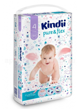 Kindii pure и flex подгузники детские (р-р 4) 7-14кг N 54