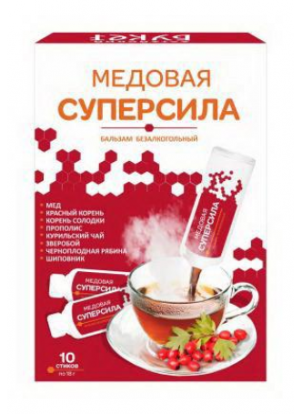 Медовая суперсила бальзам б/алког на меду 18г стик N 10 оптом
