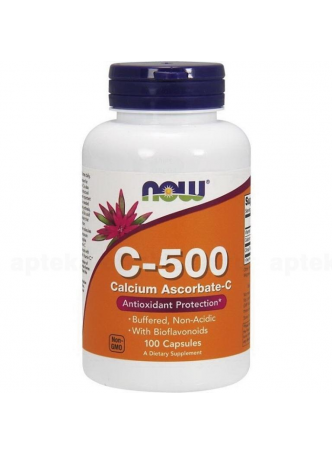 NOW Vitamin Calcium Ascorbate Capsules витамин С-500 капс 828мг N 100 оптом