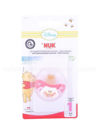 Nuk Disney соска-пустышка ортодонтическая силикон Тигр 0-6 мес р 1 N 1 оптом