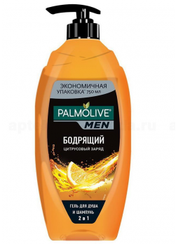 Palmolive Men гель-шампунь д/душа д/мужчин 2в1 бодрящий цитрусовый заряд 750мл N 1