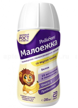 ПедиаШур Малоежка банан смесь д/энтерального питания 200мл с 1года N 1 оптом