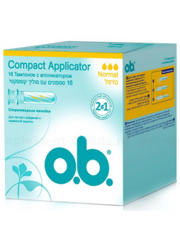 Тампоны O.B compact applicator normal N 16