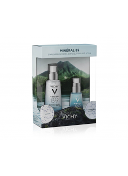 Vichy mineral 89 набор(гель-сыв д/кожи50мл+восстан/укр уход д/кожи вокруг глаз15мл+терм вода с минер
