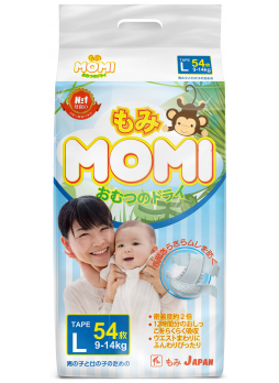 Японские подгузники Momi Premium р.L 9-14кг N 54