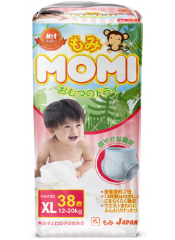 Японские подгузники-трусики Momi Premium р.XL 12-20кг N 38