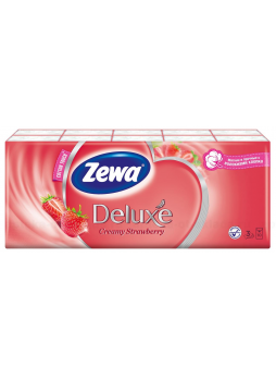 Zewa deluxe платки носовые бумажные ароматиз 3хслойн клубника уп 10шт N 10