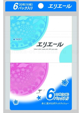 ELLEAIR Салфетки бумажные платочки 10шт (2х слойные) N 6