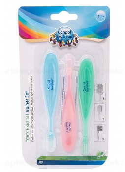 Canpol babies набор зубные щетки 2шт +щетка-массажер +0мес N 1
