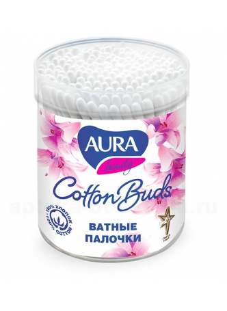 Аура Ватные палочки/кругл N 200