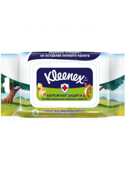 Kleenex салфетки влажные а/бактер бережная защита с пласт крышкой N 40