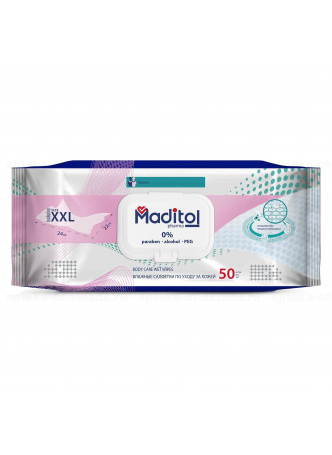 Maditol влаж салфетки д/ухода за кожей 24х22см д-пантеол/аллантоин N 50 оптом