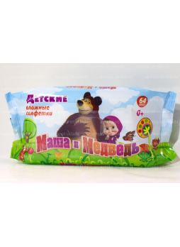 Маша и медведь салфетки влажные детские N 64