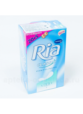 Hartmann прокладки ежедневн Ria Slip Classic Sanitory Towels лайт N 25 оптом