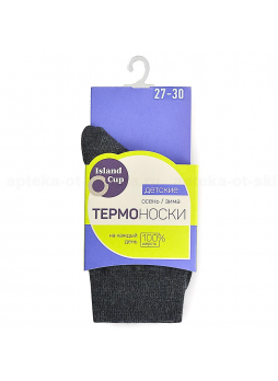 Термоноски детские 100%шерсть (арт.ICDSK-041-35-38) р.35-38 темно-серый N 1