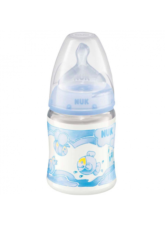 Nuk Baby Blue first choice бутылочка пласт 0-6мес с соской силик 150мл N 1 оптом