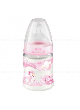 Nuk Baby Rose first choice бутылочка пласт 0-6мес с соской силик 150мл N 1 оптом