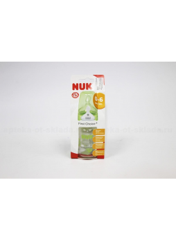 Nuk First Choice+ бутылочка стеклянная с силикон соской р.М 0-6мес 120мл N 1