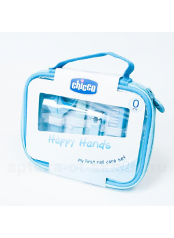 Chicco Happy Hands набор маникюрный д/ухода за руками голубой ножницы+пилка 6шт+щипчики+щетка N 1