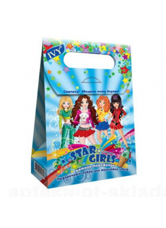 IVY Star Girls подарочный набор д/девочек (гельд/душа с блестками 150мл+шампунь 150мл)мятное морожен