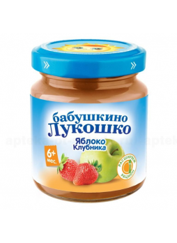 Баб лукошко Пюре яблоко/клубника 100г N 1