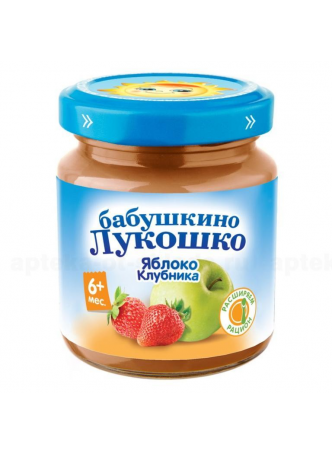 Баб лукошко Пюре яблоко/клубника 100г N 1
