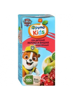 ФрутоНяня ФрутоKids сок детский яблоко/вишня осветленный 200мл 5+мес N 1