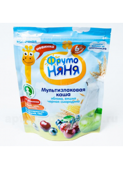 ФрутоНяня Каша мол мультизлаковая яблоко/вишня/черная смородина 200г N 1