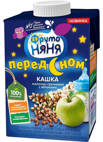 ФрутоНяня кашка жидк молочно-гречневая с яблоками перед сном 500 мл N 1 оптом