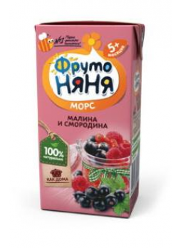ФрутоНяня морс малина/смородина красн/черная садовые ягоды 200 мл N 1