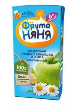 ФрутоНяня Напиток яблоко/ромашка/липа б/сах 6+ 200мл N 1