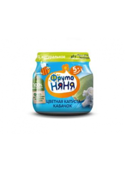 Фрутоняня Пюре брокколи/кабачки/цв капуста 80г N 1