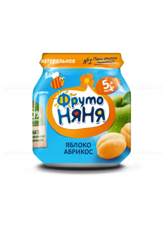 ФрутоНяня пюре из яблок и абрикосов с сахаром 100г 5+мес N 1
