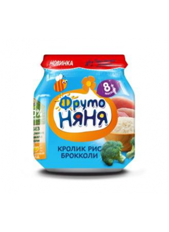 ФрутоНяня пюре кролик/рис/брокколи 100г N 1 оптом