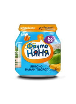 ФрутоНяня пюре яблоко/банан/творог 100 гр N 1