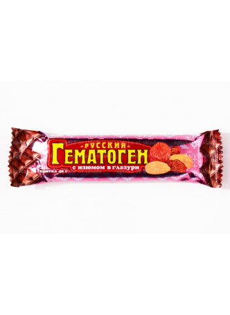 Гематоген Русский с изюмом в глазури 40г N 1