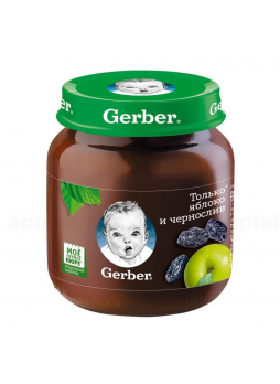 Gerber пюре яблоко и чернослив 130г 5+мес N 1