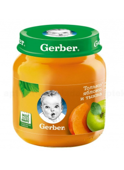 Gerber пюре яблоко и тыква 130г 5+мес N 1