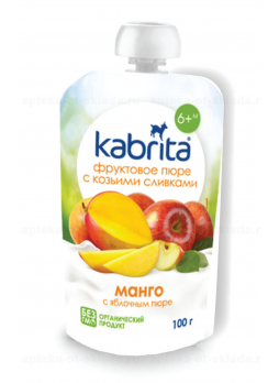 Кабрита пюре яблоко/манго с козьими сливками порция 100г N 1