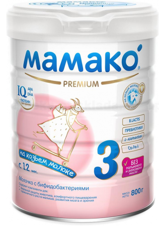МАМАКО 3 premium сухой молоч напиток на козьем молоке с 12мес 800г N 1 оптом