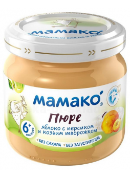 МАМАКО пюре яблоко/персик с козьим творожком 6+мес 80г N 1