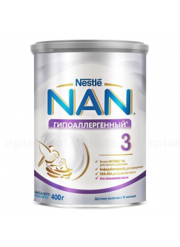 Нан 3 оптипро сух мол смесь гипоаллергенная 400г N 1