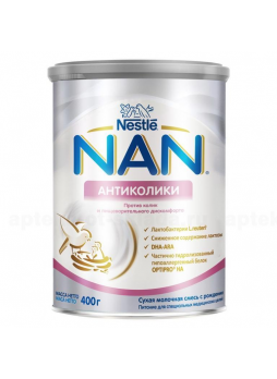 НАН Антиколики сухая молочная смесь с рождения 400 г N 1