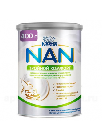 НАН Тройной комфорт смесь сухая с рождения 400г N 1 оптом