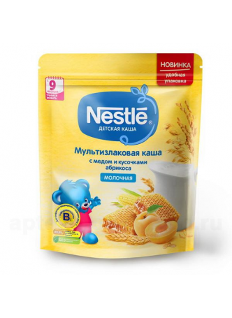 Нестле Каша мол мультизлаковая мед/кусочки абрикоса 9+мес 220г N 1