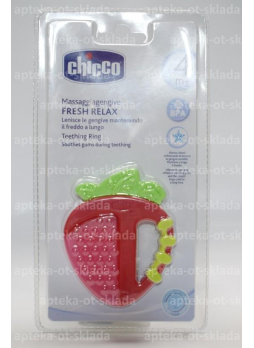 Chicco прорезыватель-игрушка Fresh Relax фрукты клубничка +4 мес N 1