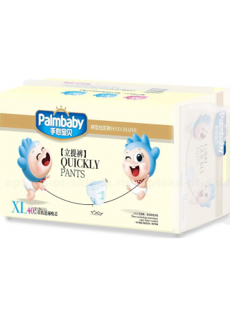 Palmbaby подгузники-трусики детcк ультратонкие р.XL (от 12кг) NK04 N 40